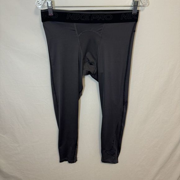 NEW Nike Pro Dri-FIT Mens 3/4‎ Compression Tights Gray Size Large NWT DD1919-068 - Picture 1 of 5